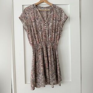 Rails Pink and Brown Snake Print Mini Dress